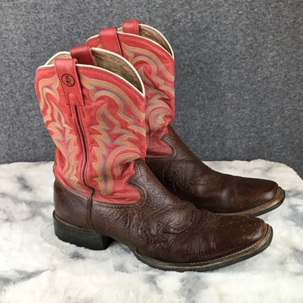 Tony Lama Men's Brown and Red Western Boots Size 12 D